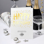 ロゴの追加Officeおもしろいドールハッピーバースデー 箔グリーティングカード