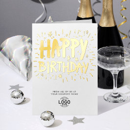 ロゴの追加Officeおもしろいドールハッピーバースデー 箔グリーティングカード