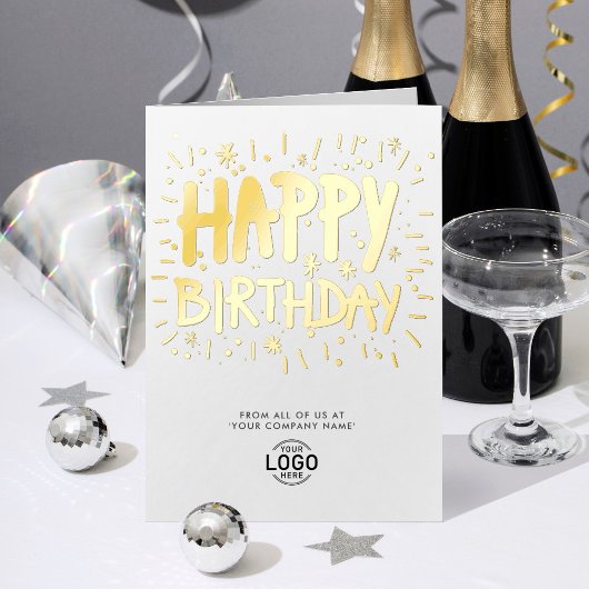 ロゴの追加Officeおもしろいドールハッピーバースデー 箔グリーティングカード