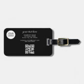 ロゴの追加QRコードカスタム文字プロモーション黒 ラゲッジタグ (正面横)