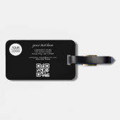 ロゴの追加QRコードカスタム文字プロモーション黒 ラゲッジタグ (裏面横)