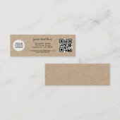 ロゴの追加QRコードカスタム文字プロモーションKraft スキニー名刺 (正面/裏面)