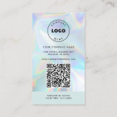 ロゴの追加QRコードホログラフィック従業員の写真 名刺 (裏面)