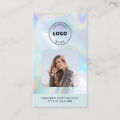 ロゴの追加QRコードホログラフィック従業員の写真 名刺 (正面)