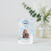 ロゴの追加QRコード従業員フォトホログラフィック 名刺 (スタンド正面)