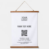 ロゴの追加QRコード文字会社プロモーション 吊り下げ型タペストリー (正面)