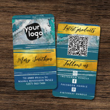 ロゴの追加QRコード&ソーシャルメディア金ゴールドジェードグリーン