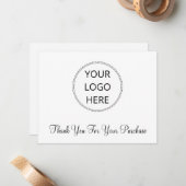ロゴの追加Thank You Flat Note Card ノートカード (正面/裏面インサイチュ)