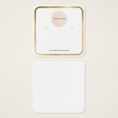 ロゴの金ゴールド縁ど丸いイヤリング表示カード (正面&裏面)