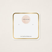 ロゴの金ゴールド縁ど丸いイヤリング表示カード (正面)