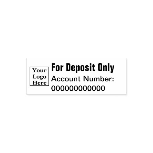 ロゴの銀行口座番号のみを入金する場合 セルフインキングスタンプ (デザイン)