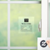 ロゴの開封時間ようこそ黒い文字透明 ウィンドウサイン (ホーム)