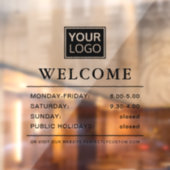 ロゴの開封時間ようこそ黒い文字透明 ウィンドウサイン (シート2)