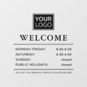 ロゴの開封時間ようこそ黒い文字透明 ウィンドウサイン (シート)