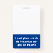 ロゴの青いボランティアバッジを追加 バッジ (裏面)