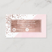 ロゴの額のばら色の金ゴールドのタイポグラフィの赤面の水彩画 名刺 (裏面)