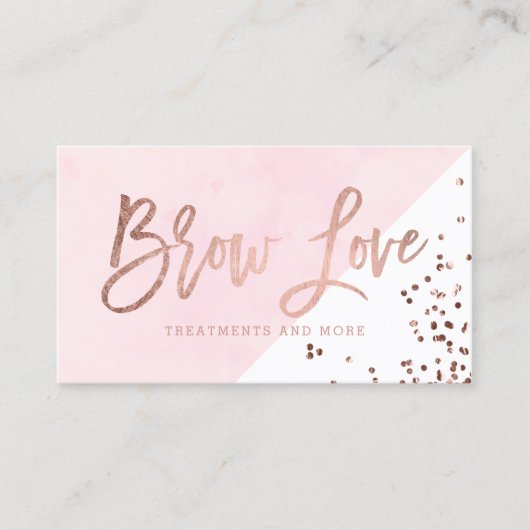 ロゴの額のばら色の金ゴールドのタイポグラフィの赤面の水彩画 名刺 (正面)