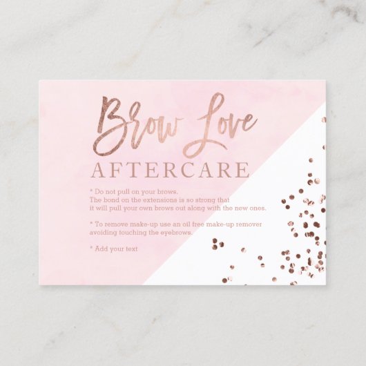 ロゴの額のばら色の金ゴールドの赤面の水彩画のアフターケア 名刺 (裏面)