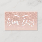 ロゴの額のエレガントなタイポグラフィの赤面のばら色の金ゴールド2 名刺 (正面)