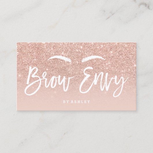 ロゴの額のエレガントなタイポグラフィの赤面のばら色の金ゴールド2 名刺 (正面)