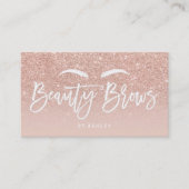 ロゴの額のエレガントなタイポグラフィの赤面のばら色の金ゴールド 名刺 (正面)