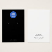 ロゴの黒いイヤリングディスプレイカードの追加 (正面&裏面)