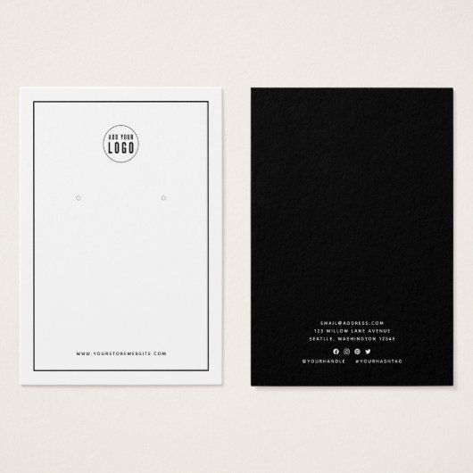 ロゴの黒いイヤリング縁どディスプレイカードの追加 (正面&裏面)