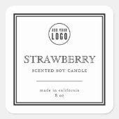 ロゴの黒いクラシック製品ラ縁どベルの追加 スクエアシール (正面)