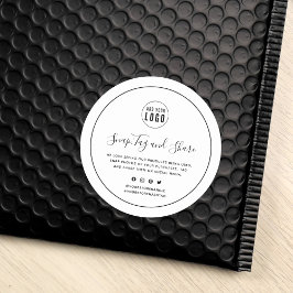 ロゴの黒いスナップと縁ど共有の追加 ラウンドシール