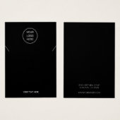 ロゴの黒いネックレスディスプレイカードの追加 (正面&裏面)