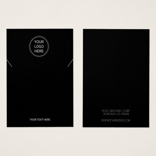 ロゴの黒いネックレスディスプレイカードの追加 (正面&裏面)