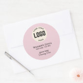 ロゴの黒い丸い縁ど製品のステッカーを追加 ラウンドシール (封筒)