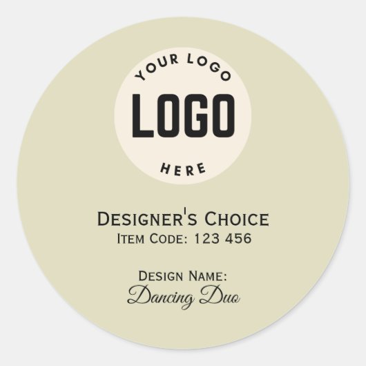 ロゴの黒い丸い縁ど製品のステッカーを追加 ラウンドシール (正面)