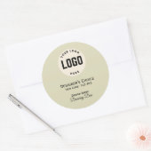 ロゴの黒い丸い縁ど製品のステッカーを追加 ラウンドシール (封筒)