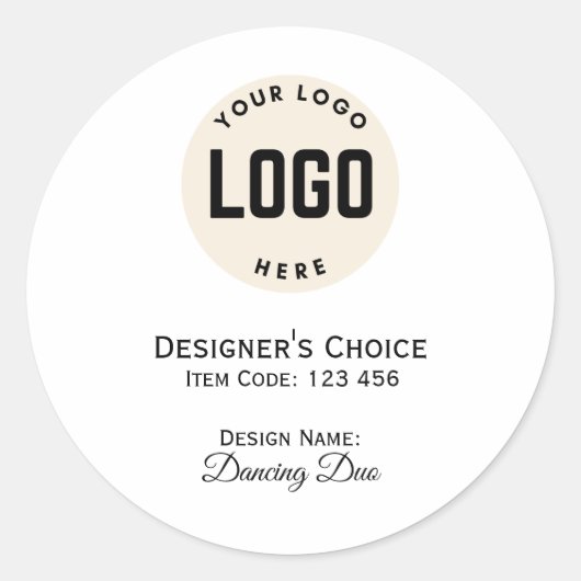 ロゴの黒い丸い縁ど製品のステッカーを追加 ラウンドシール (正面)