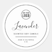 ロゴの黒い丸い縁ど製品ラベルを追加 ラウンドシール (正面)