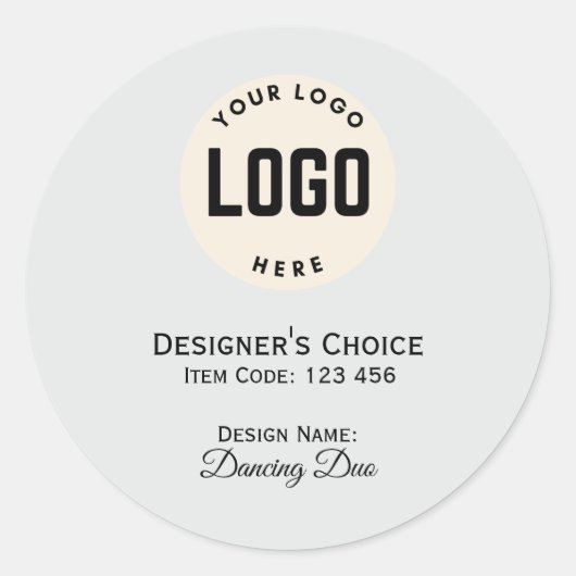 ロゴの黒い丸い縁ど製品ラベルを追加 ラウンドシール (正面)