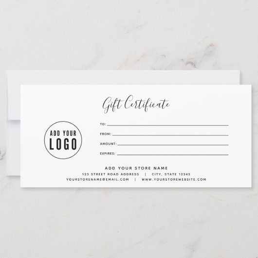 ロゴの黒い白いギフト縁ど証明書を追加する (裏面)