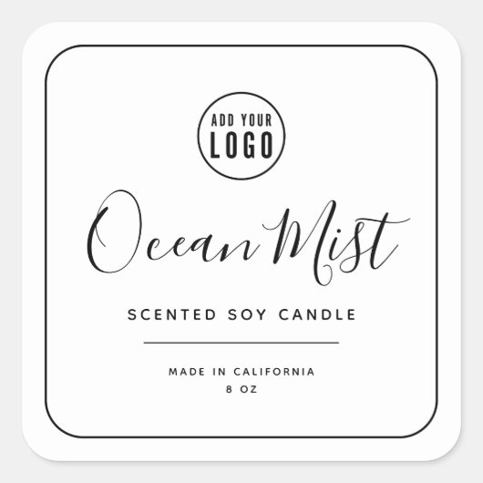 ロゴの黒い製品ラ縁どベルを追加 スクエアシール (正面)