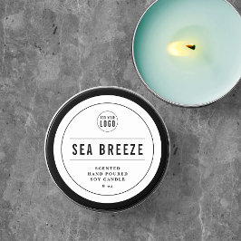 ロゴの黒と線の縁ど製品ラベルを追加する ラウンドシール