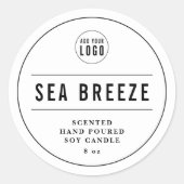 ロゴの黒と線の縁ど製品ラベルを追加する ラウンドシール (正面)