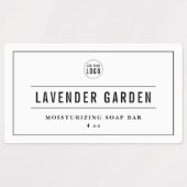 ロゴの黒と線の縁ど製品ラベルを追加する ラベル (デザイン1)