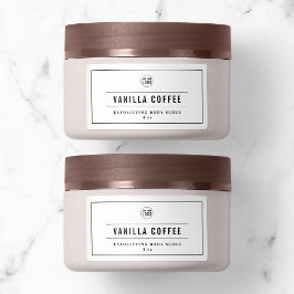 ロゴの黒と線の縁ど製品ラベルを追加する ラベル