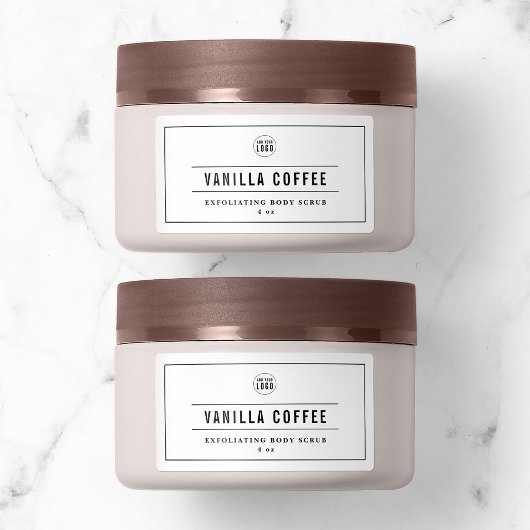 ロゴの黒と線の縁ど製品ラベルを追加する ラベル