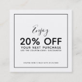 ロゴの黒の編集可能縁ど色を追加する 割引カード (正面)