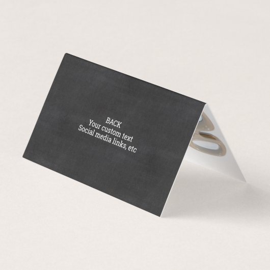 ロゴの黒板のシックなモダン中あなたの写真 名刺 (裏面)