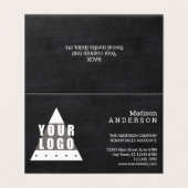ロゴの黒板のシックなモダン中あなたの写真 名刺 (外部フラット)