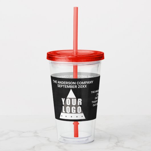 ロゴの黒板のシンプルでモダンでシックな昇進 アクリルタンブラー (正面)