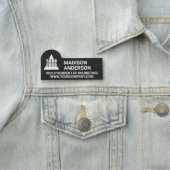 ロゴの黒板の白黒クールな従業員 名札 (インサイチュ)