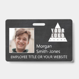 ロゴの黒板粋なビジネス従業員の写真 バッジ